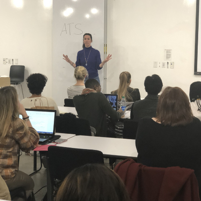 CEO of Career Organic lecturing people.