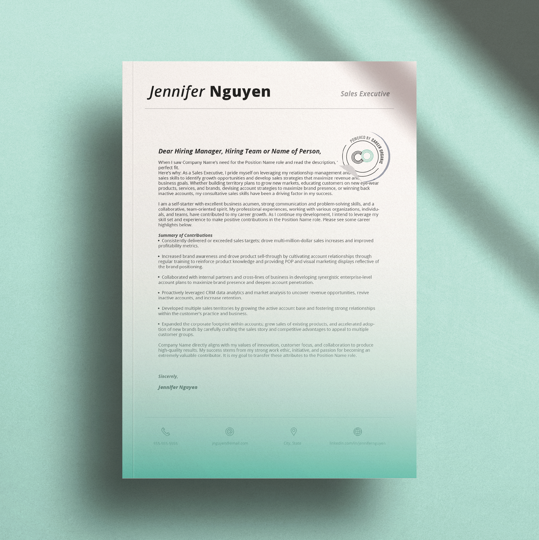 Mid Career Cover Letter