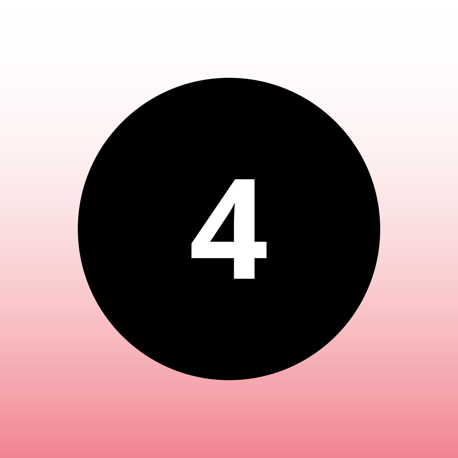Number 4 with a black circle and a pink gradient.