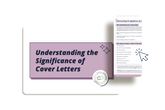 paper and iphone on a neutral background displaying free guide called understanding the significance of cover letters