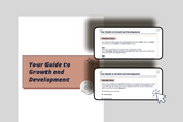 page with two iphones on a neutral background with a free guide called your guide to growth and development displayed